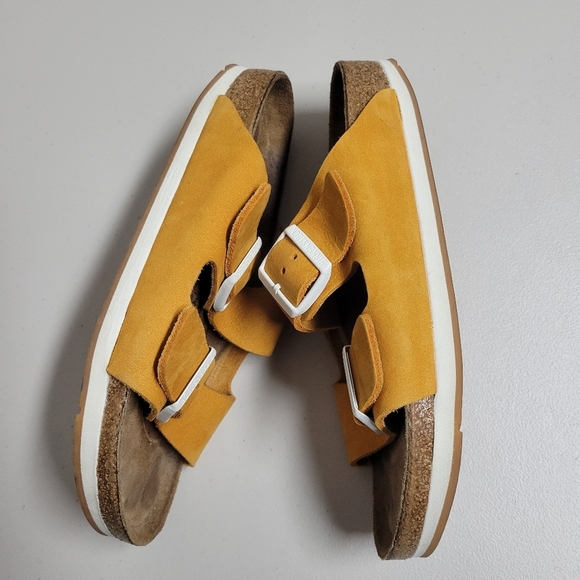 Birkenstock Arizona Soft Footbed Leather Sandals In Softy Orange Size 39. - Picture 4 of 11